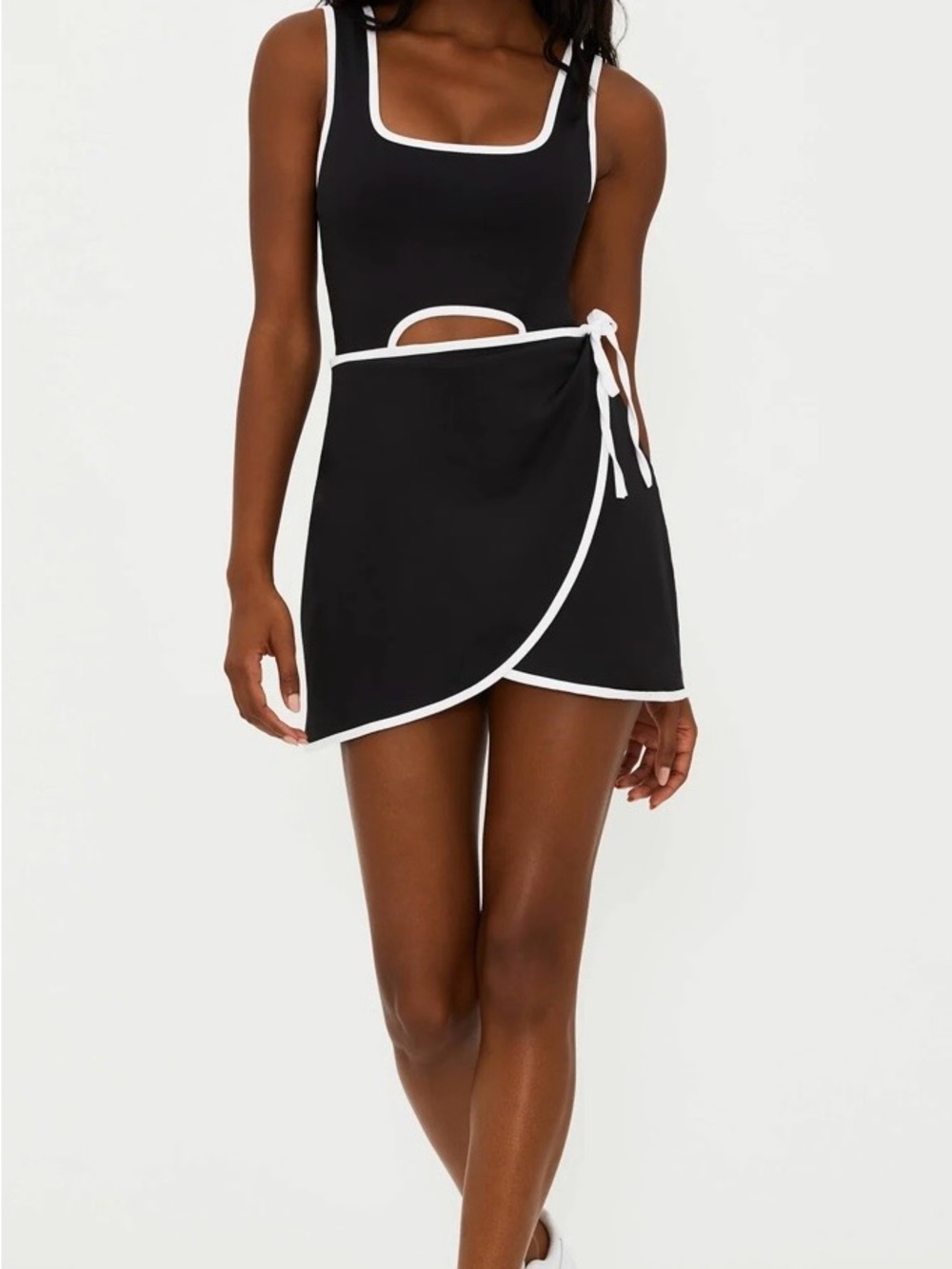 Beach Riot Black Mini Skirt with White Trim